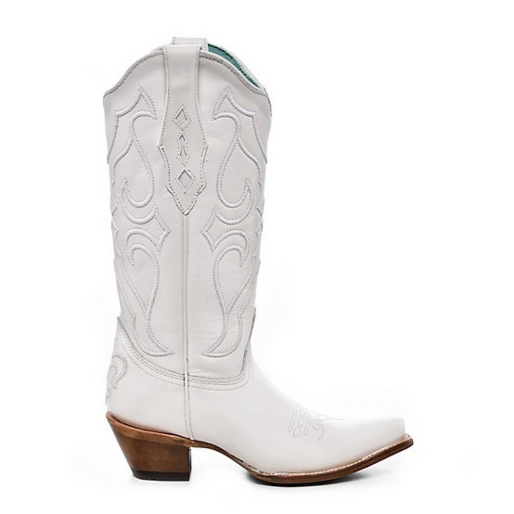 NEW Corral White Snip Toe Embroidered Cowhide Western Cowboy Cowgirl Boots 8M - Picture 2 of 16